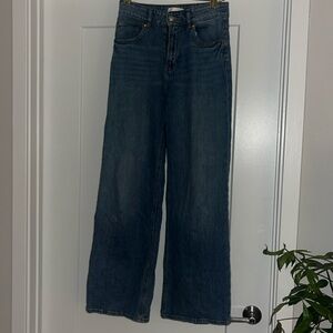 Wide leg high rise denim Jean